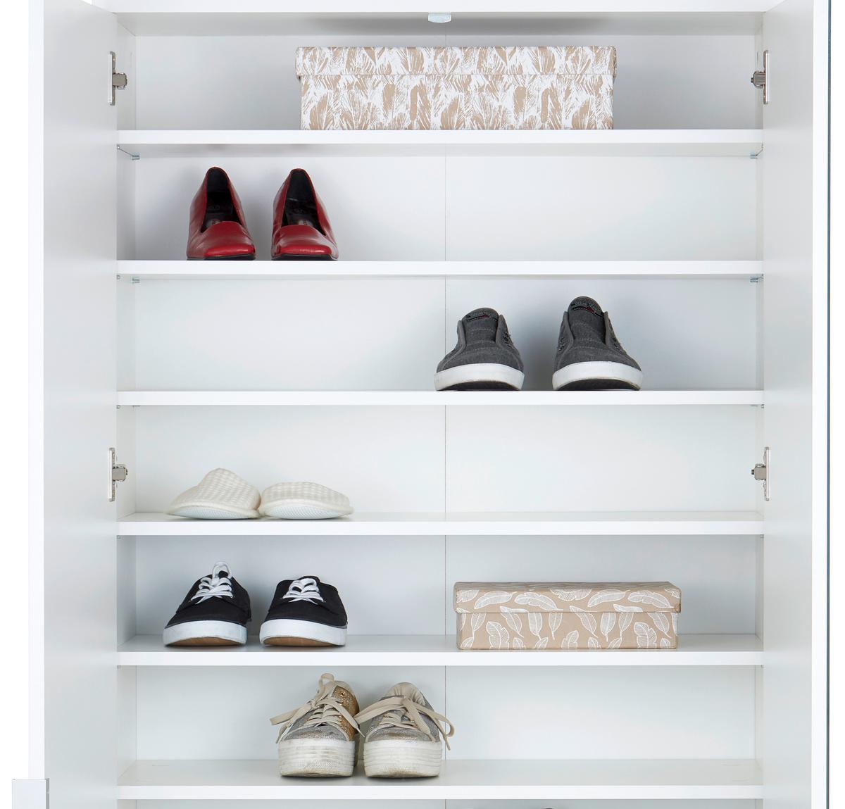 Schuhschrank Weiß Mit Spiegeltür B: 80 Cm - Weiß, MODERN, Holzwerkstoff (80/190/38cm)