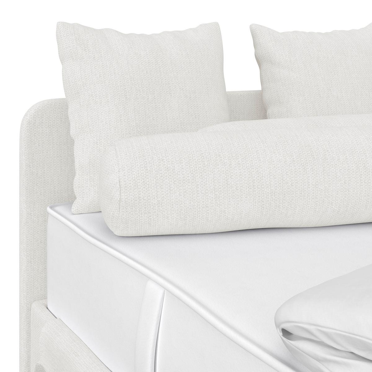 Kárpitozott Ágy Remi 90/200cm - ezüstszínű/fehér, Modern, textil/fa (90/200cm)