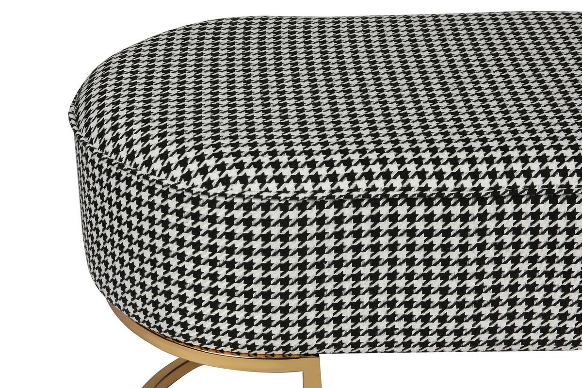 LAVICA ATHEA - čierna/biela, Design, kov/textil (105/42/40cm) - MID.YOU