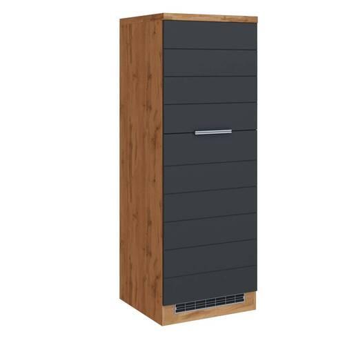 Kühlschrank-Umbauschrank mit grauen Fronten