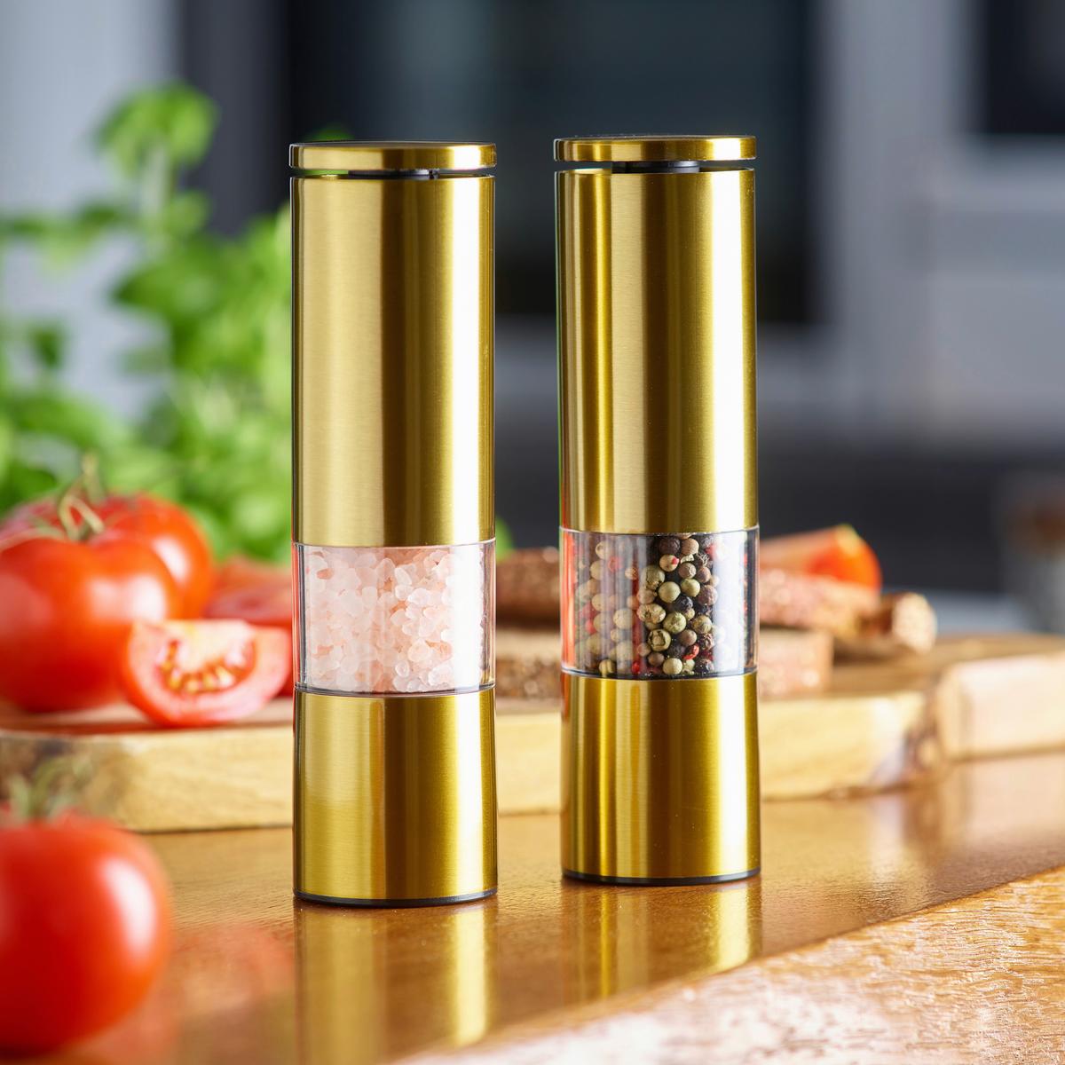 Gewürzmühle Echtwerk Gewürzmühlen Set - Goldfarben, Design, Keramik/Metall (5/18,7cm) - Echtwerk