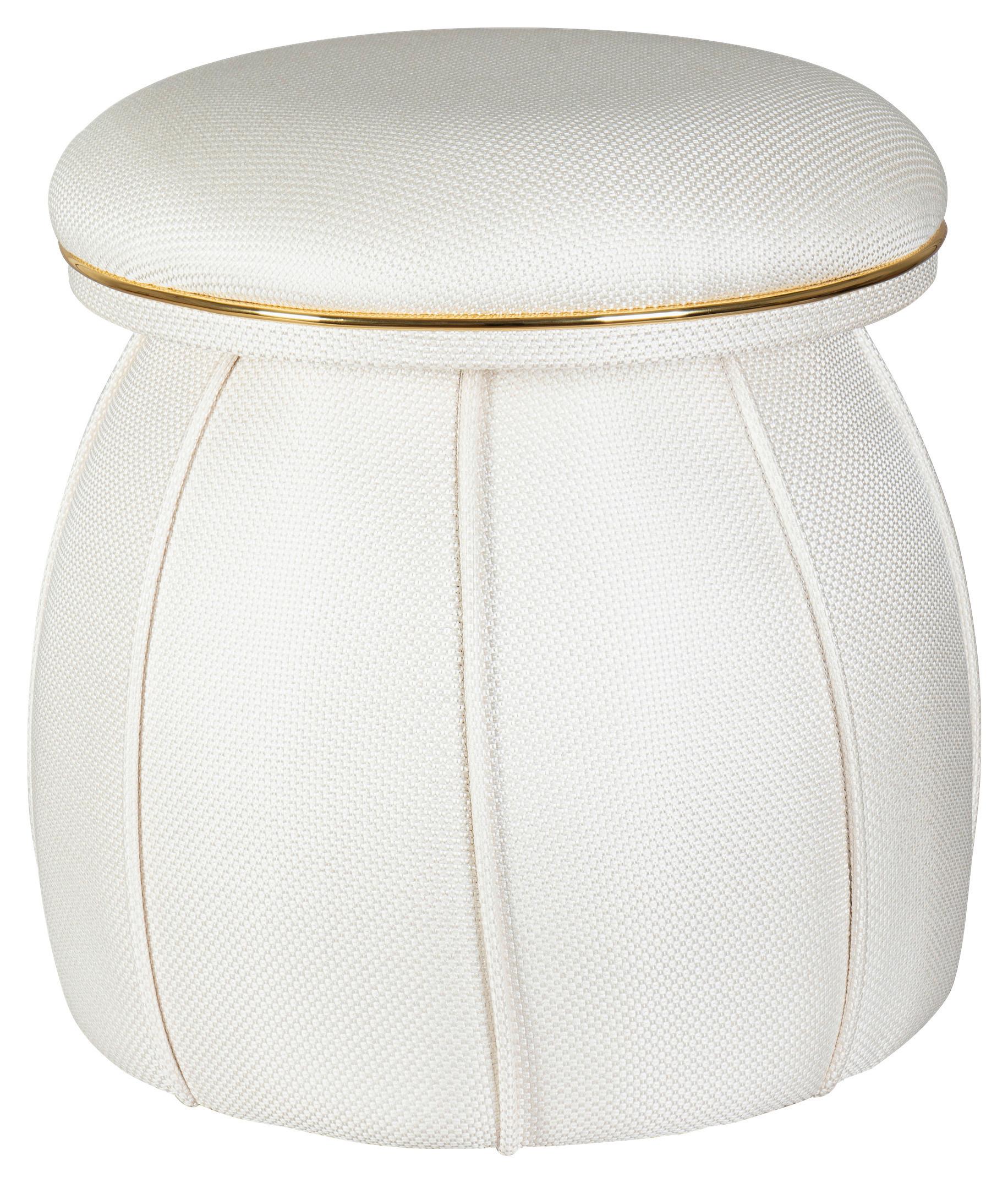 Hocker Corin 145 Beige/Goldfarben D: 51,5 cm - Beige/Goldfarben, Design, Textil (51,5/55cm) - Kayoom