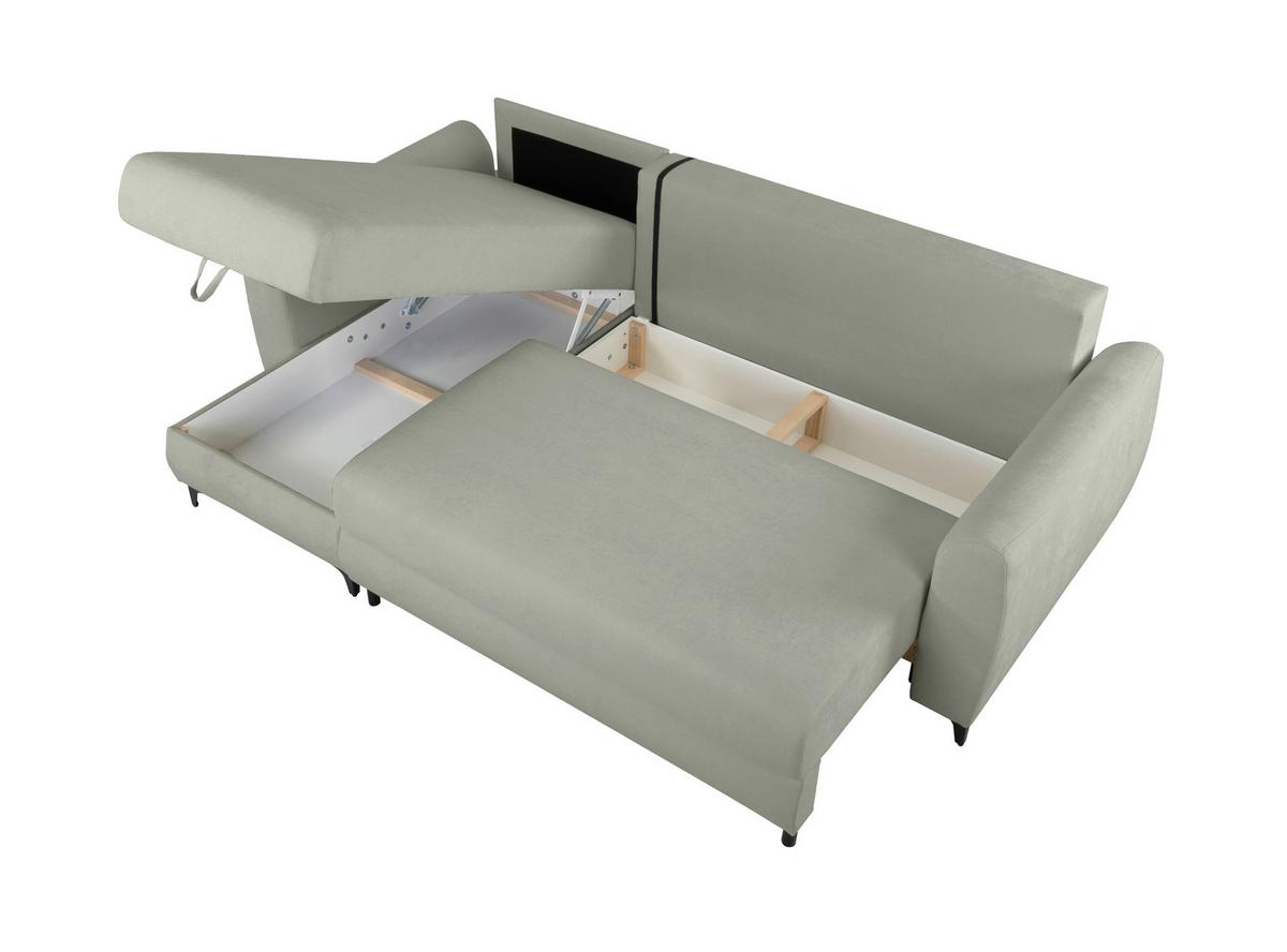 Ecksofa Moli, Grau S: 236x148 cm - Schwarz/Grau, Design, Textil (236/148cm) - MID.YOU