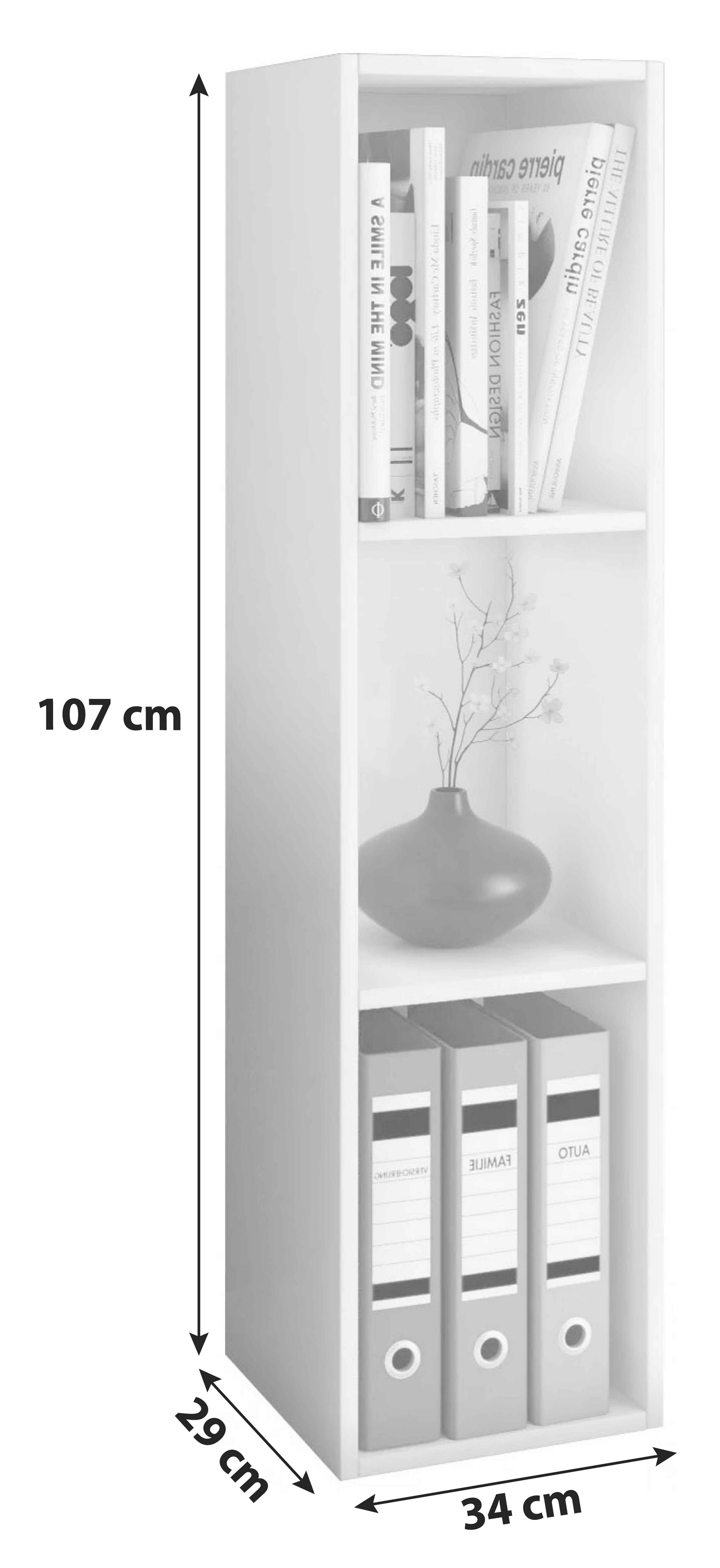 Regál na šanóny, farba orech, š: 34cm - farba orecha, Basics, kompozitné drevo (34/107/29cm) - MID.YOU