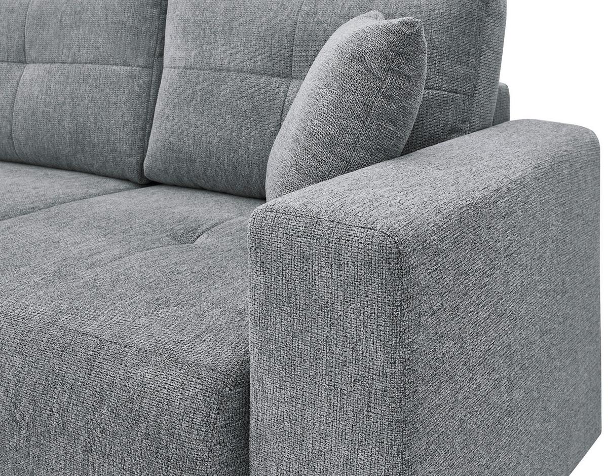 Ecksofa Texas Recr-Links Grau S: ca. 203x259 cm - Schwarz/Grau, KONVENTIONELL, Holz (203/259cm)