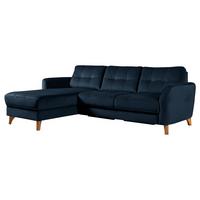 Ecksofa Nordic Dunkelblau S: 168x238 cm - Buchefarben/Dunkelblau, Design, Textil (168/238cm) - Livetastic
