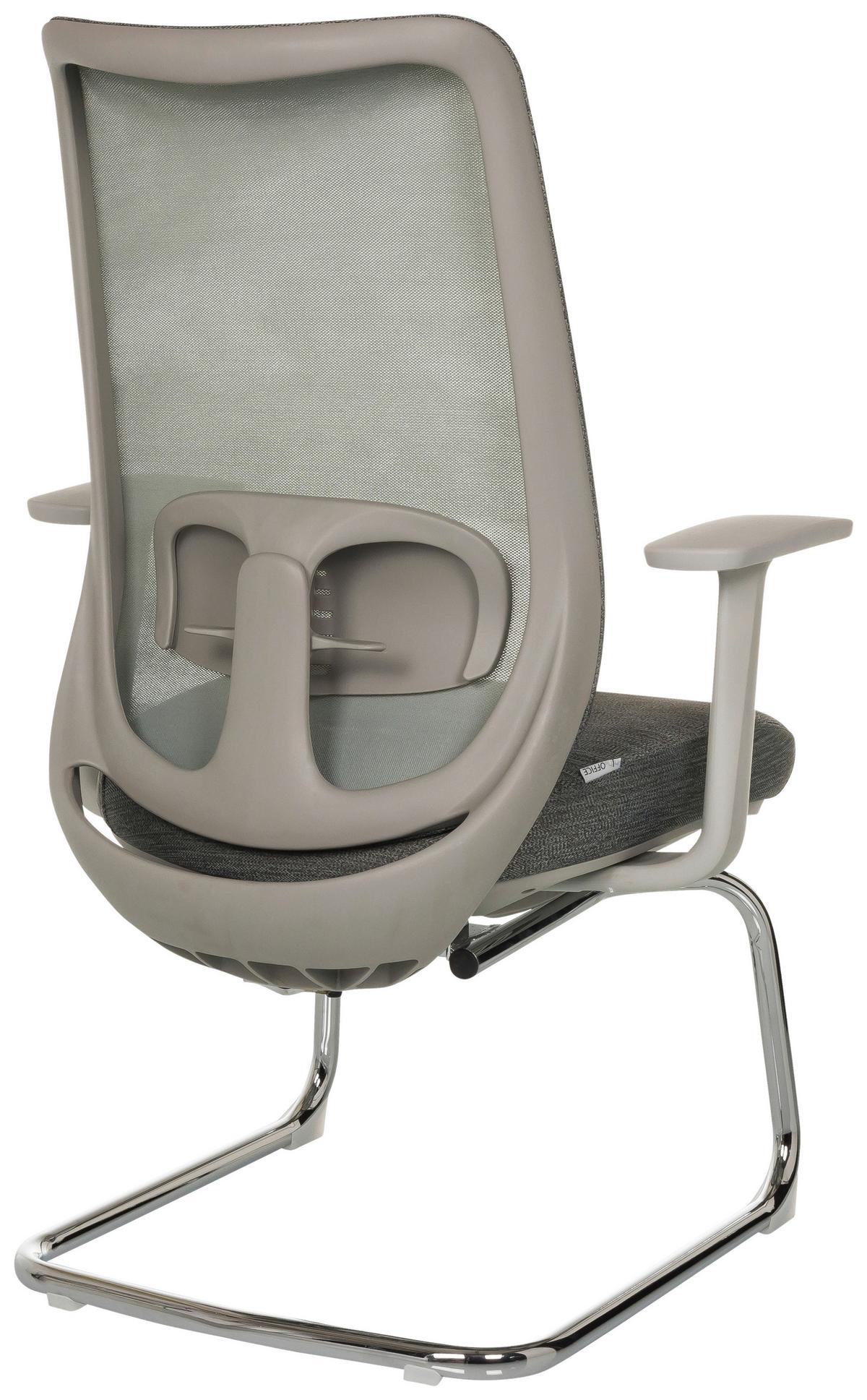 BESUCHERSTUHL Mileston Grau B: 67cm - Silberfarben/Grau, MODERN, Kunststoff/Textil (67/99/60cm) - MID.YOU