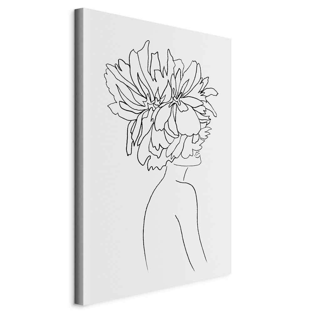 Leinwandbild Floral Argument Schwarz Weiß B: 40 cm