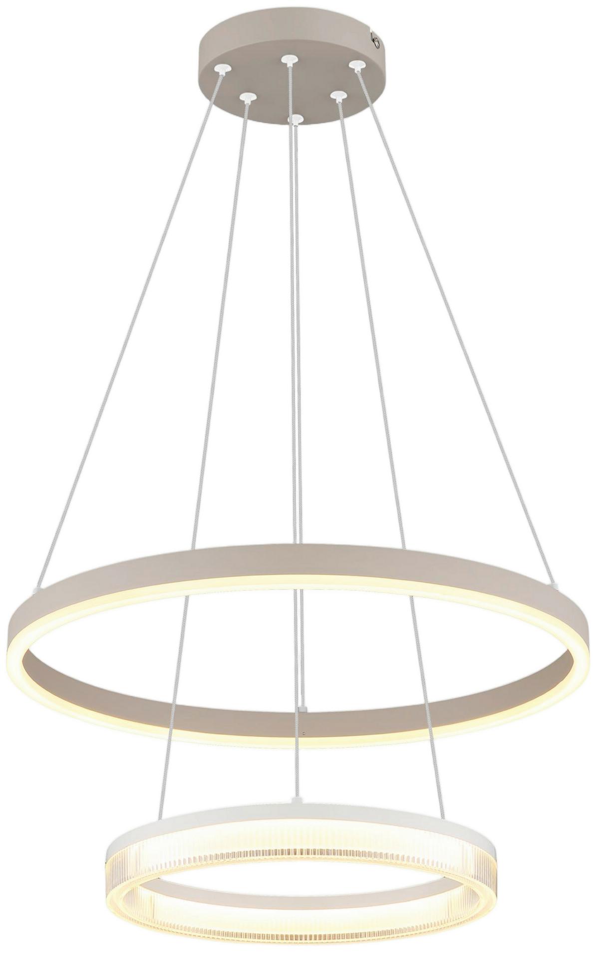 LED-Hängeleuchte, 3000k Cayla - Sandfarben/Transparent, Basics, Kunststoff/Metall (50/150cm) - Luca Bessoni