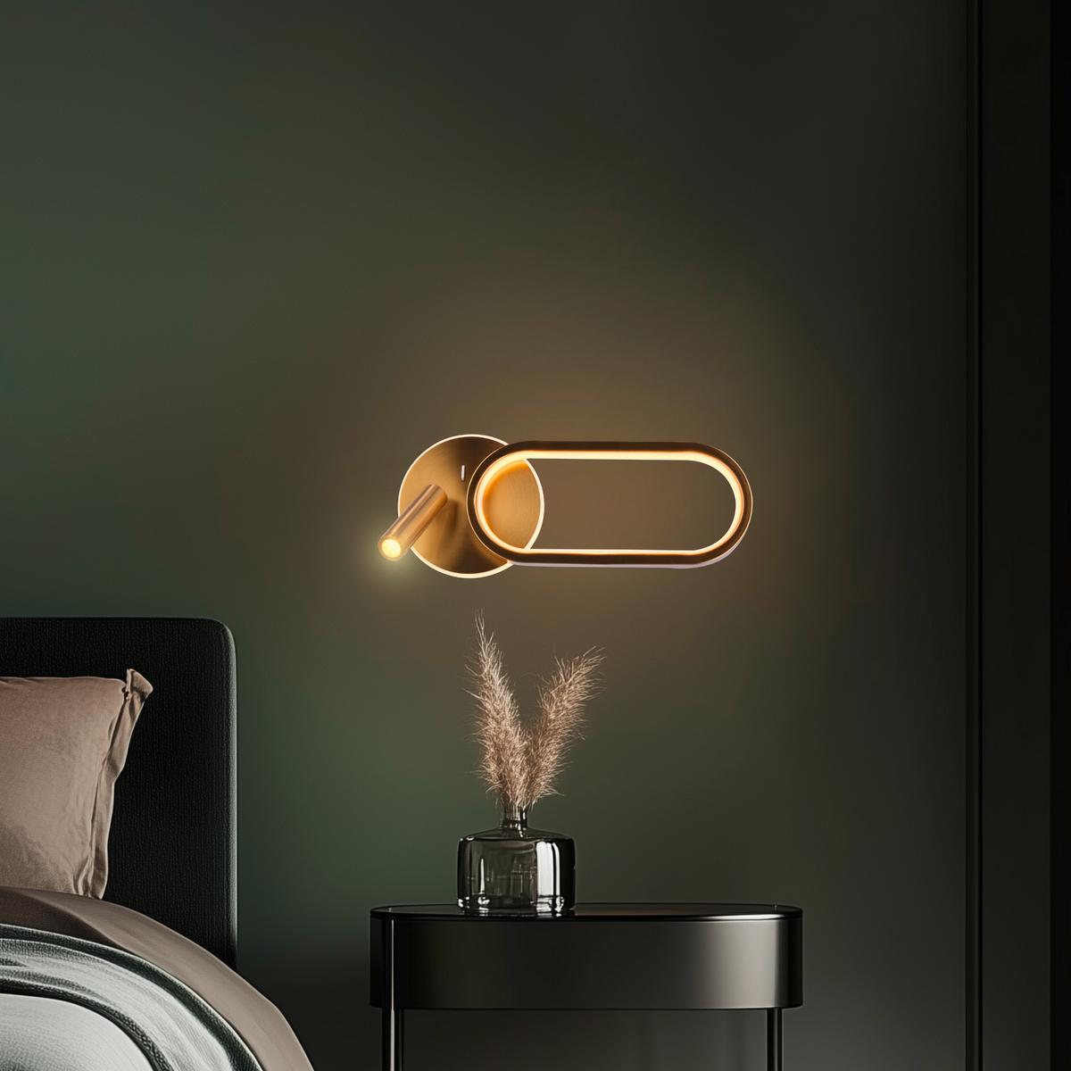 Led-wandleuchte 22-35684 Monet - Goldfarben/Weiß, KONVENTIONELL, Kunststoff/Metall (35/6.5/15cm)