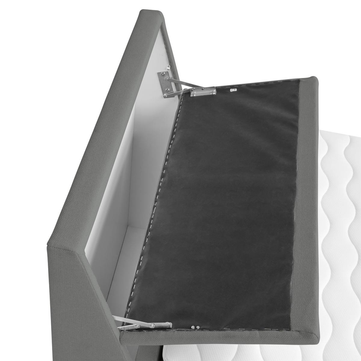 Boxspringbett Mit Bettkasten Nida 120x200 Cm Grau - Schwarz/Grau, MODERN, Holz/Textil (120/200cm) - MID.YOU