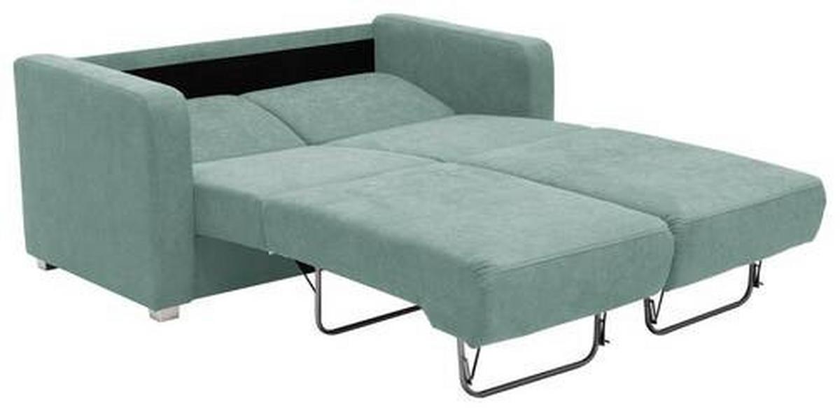 2-sitzer-sofa Mit Schlaffunkt. Mia Hellgrün - Chromfarben/Mintgrün, Basics, Textil (159/88/87cm) - Livetastic