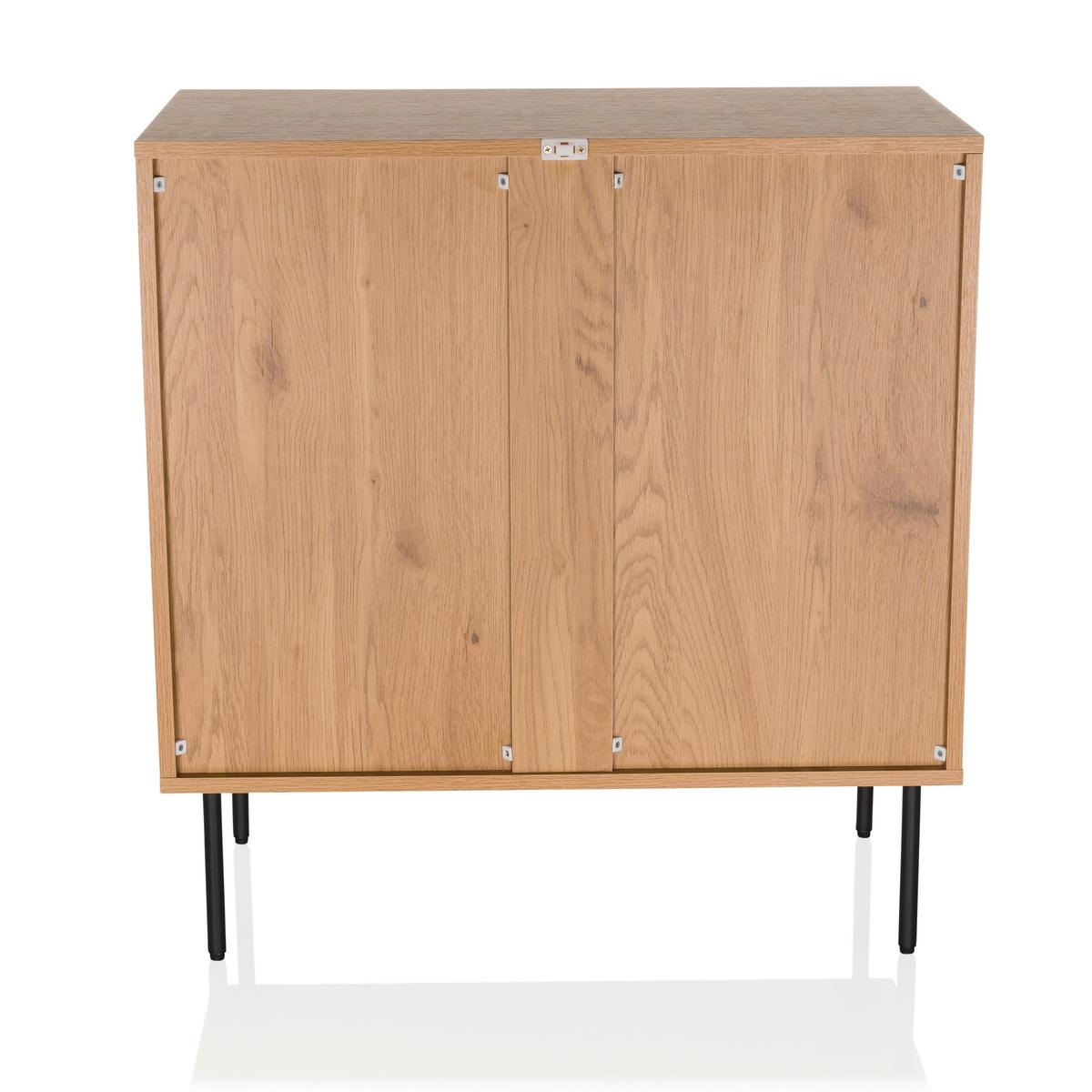 Kommode Linno K Eichefarben B: 80 cm - Eichefarben/Schwarz, MODERN, Holzwerkstoff (80/85/40cm) - MID.YOU