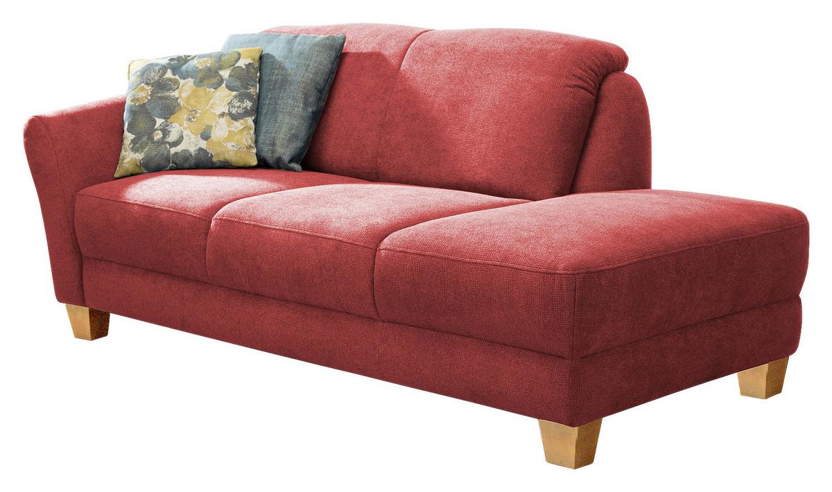Récamiere Gotland V, Rot B: 194 cm - Rot/Naturfarben, KONVENTIONELL, Textil (194/84/91cm) - Sit & More