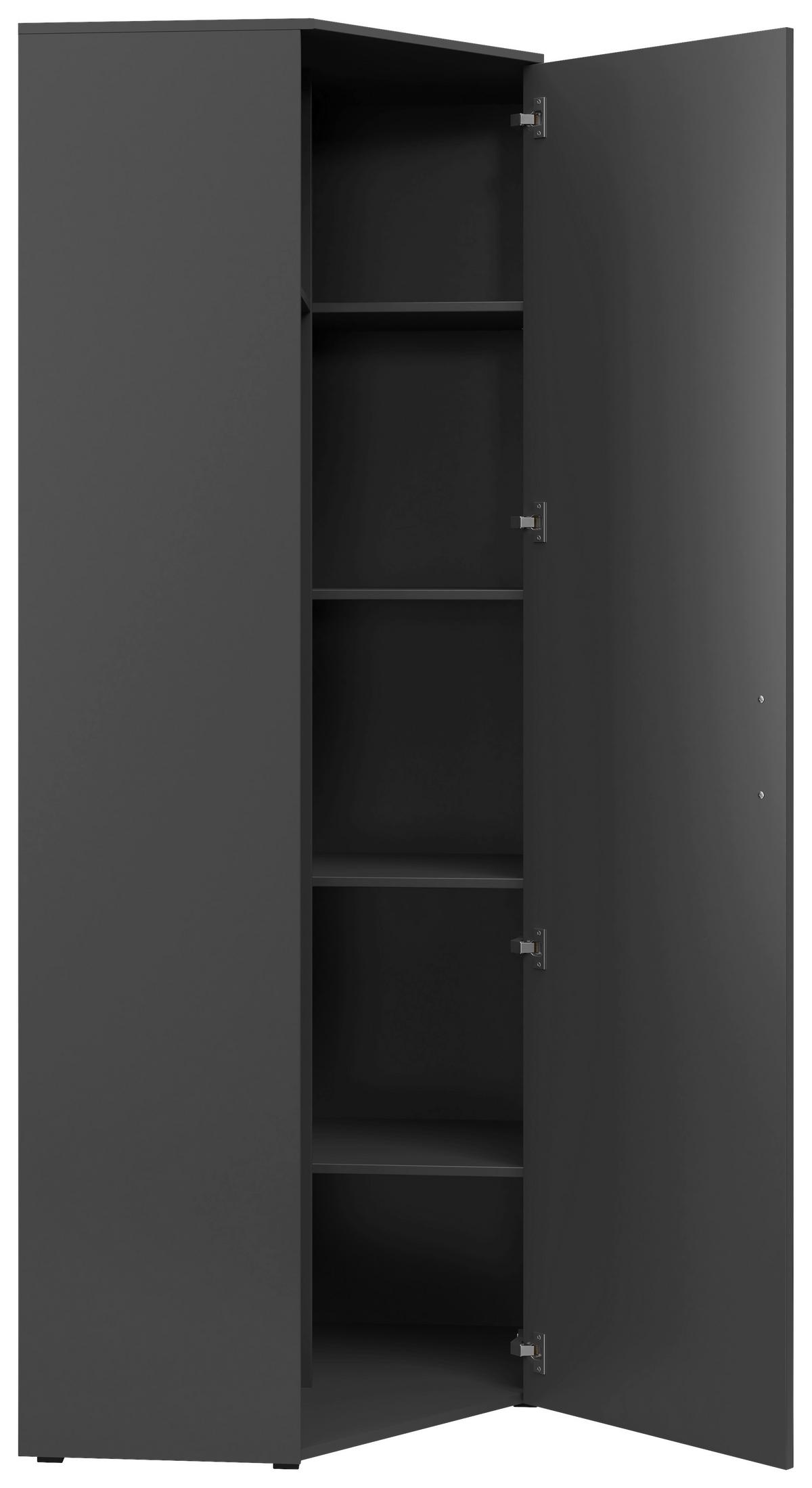 Rohová skříň CABINET š: 101 cm - černá/barvy grafitu, Moderní, kompozitní dřevo/plast (71,5/71,5cm)