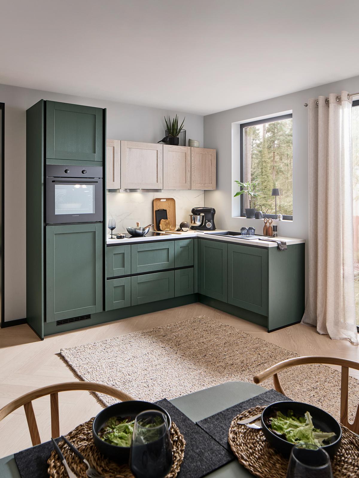 ECKKÜCHE PN 500 - Eichefarben/Graphitfarben, ROMANTIK / LANDHAUS, Holzwerkstoff (253,2/176,6cm) - Pino