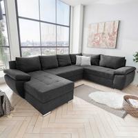 Wohnlandschaft Terana Mit Schlaffunktion, Anthrazit - Chromfarben/Anthrazit, KONVENTIONELL, Textil (157/305/219cm) - Livetastic