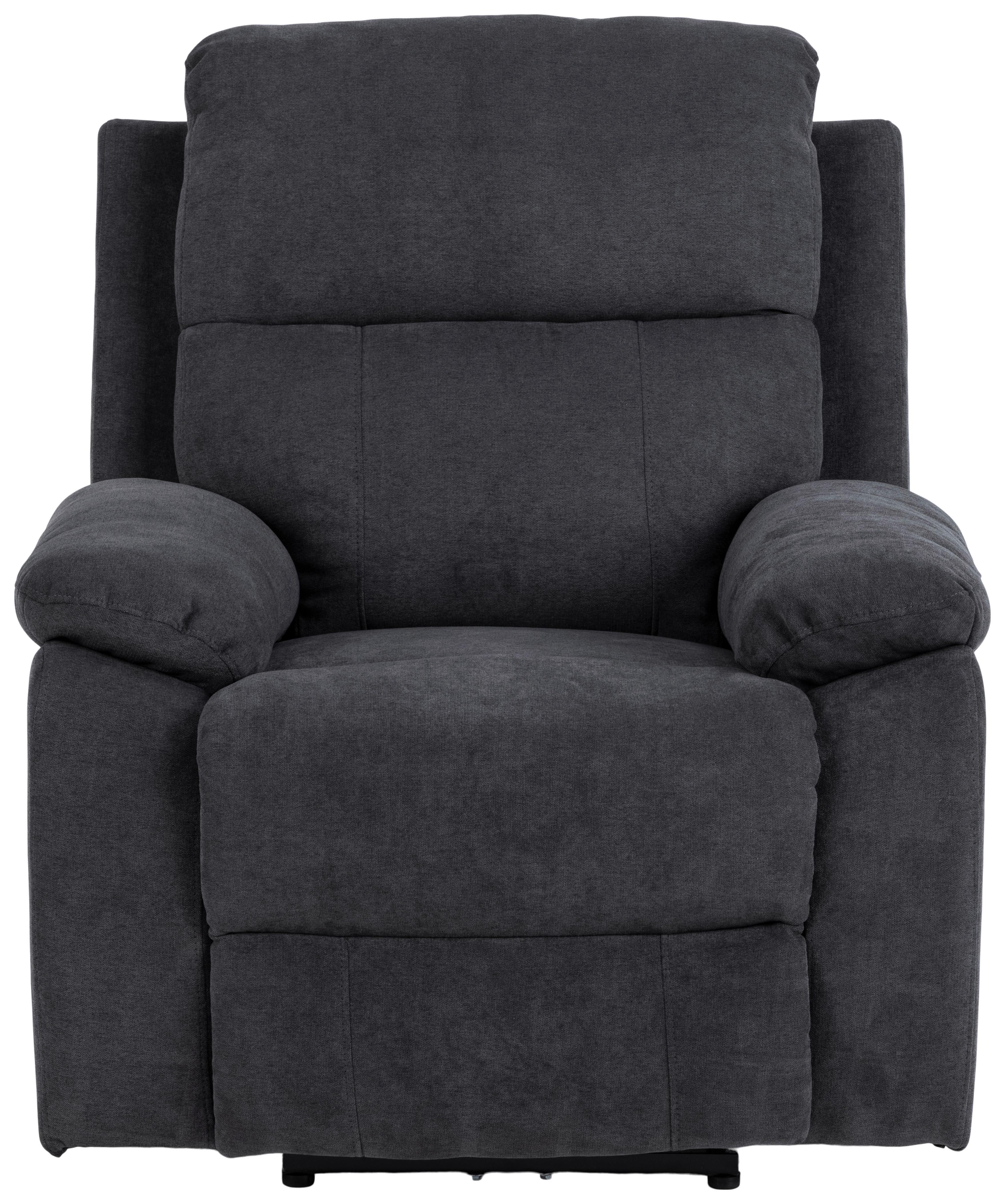 Relaxsessel Elektrisch Mora Polyester Dunkelgrau - Dunkelgrau/Schwarz, KONVENTIONELL, Textil (89,5/98/95cm) - MID.YOU