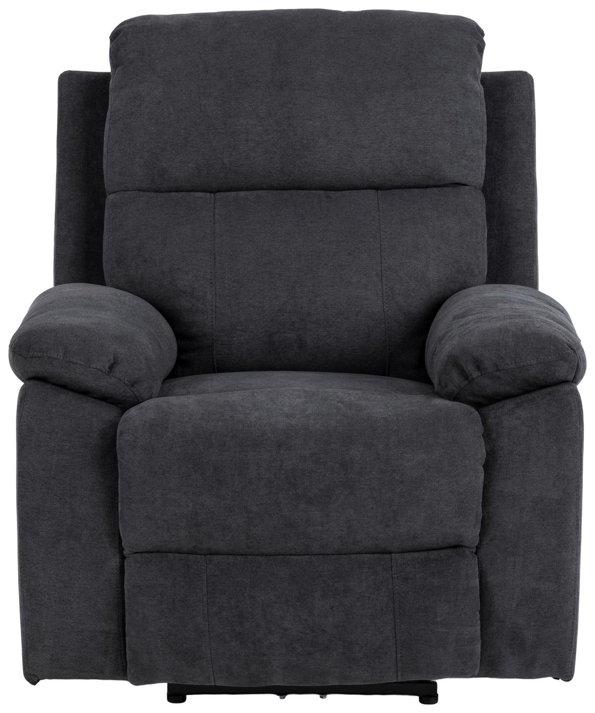 Relaxsessel Elektrisch Mora Polyester Dunkelgrau - Dunkelgrau/Schwarz, KONVENTIONELL, Textil (89,5/98/95cm) - MID.YOU