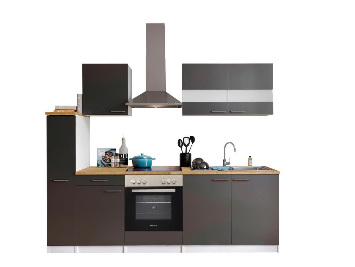 Küchenblock Malia Küchenblock 240 cm - Nussbaumfarben/Weiß, Basics, Holzwerkstoff (240cm) - Respekta