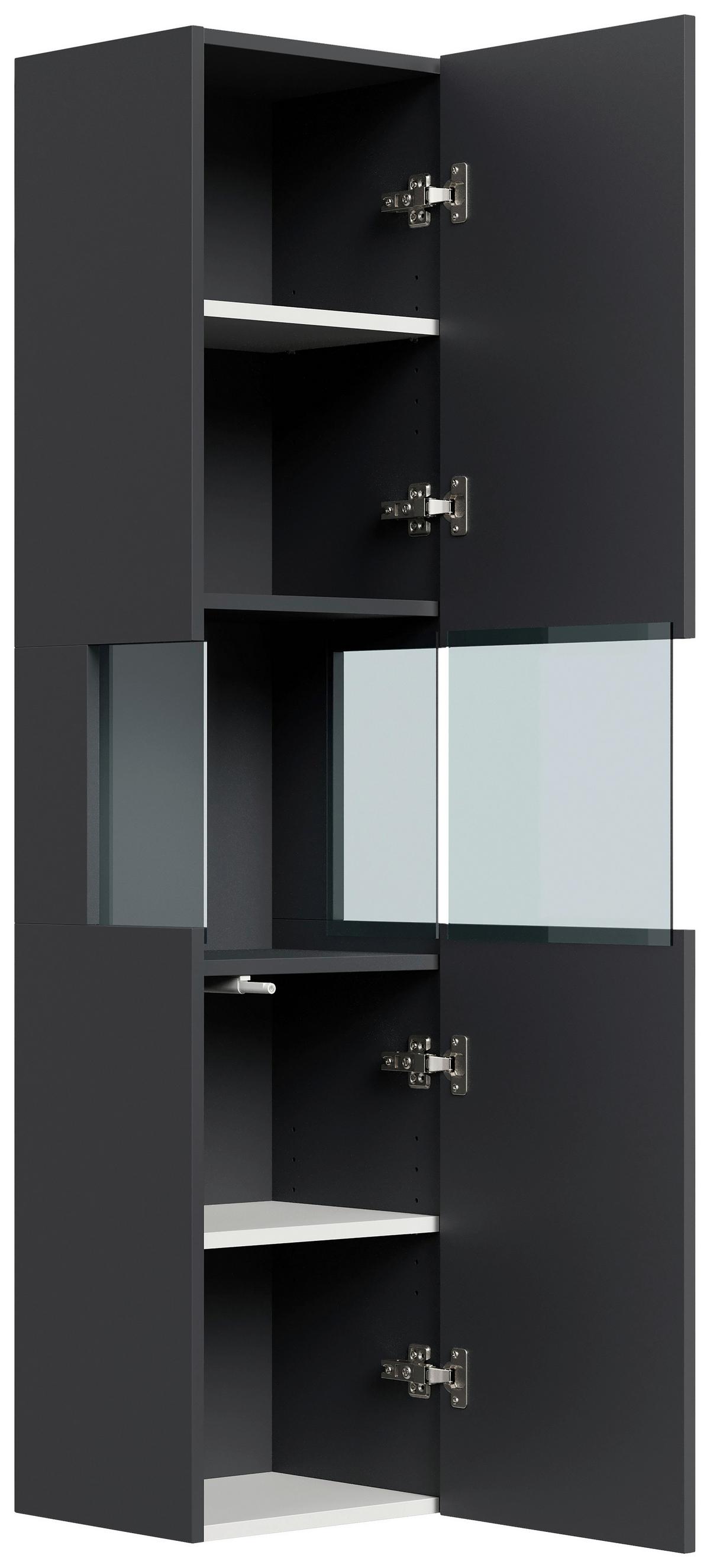 BADEZIMMER Limes, Graphitfarben B: 80cm - Graphitfarben/Weiß, Basics, Keramik/Holzwerkstoff (80cm) - MID.YOU