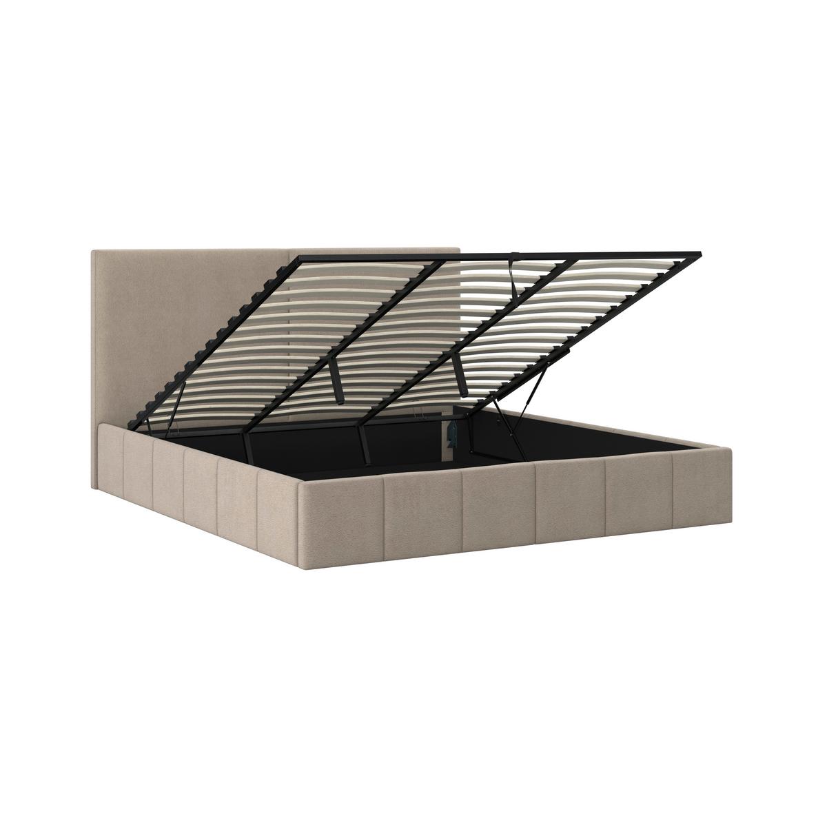 Čalouněná postel MILA 180x200 cm, šedohnědá - černá/šedohnědá, Moderní, kov/dřevo (180/200cm) - Bessagi Home