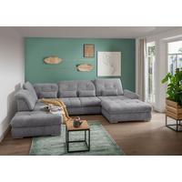 Wohnlandschaft Dalida Dunkelgrau U: 254x376x195 Cm - Chromfarben/Dunkelgrau, MODERN, Textil (254/376/195cm) - Livetastic