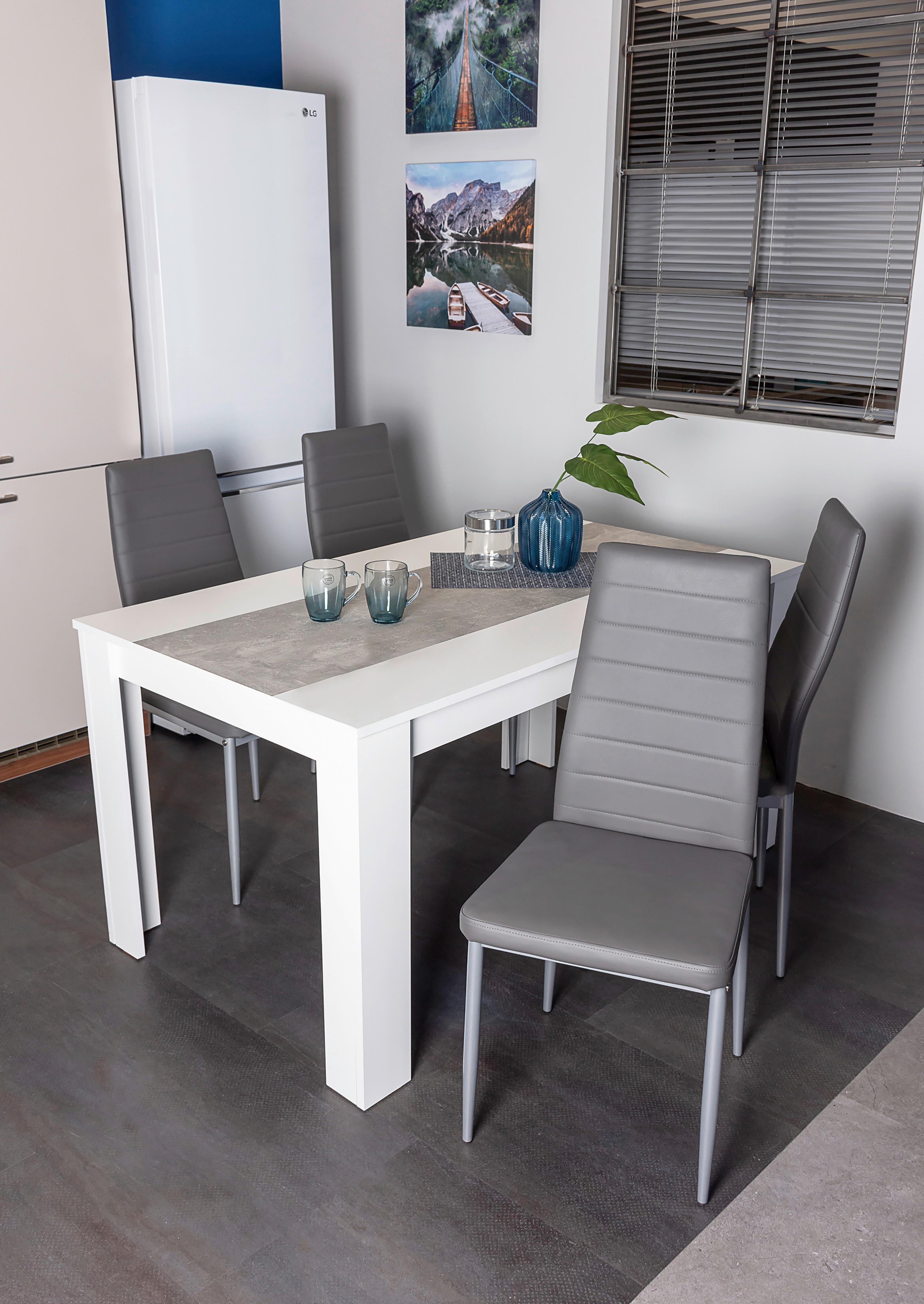 Étkezőgarnitúra Lilo-G 811550 Étkező *TOP ÁR* - fehér/szürke, Modern, faalapú anyag/fém (138/75/80cm) - Best Price