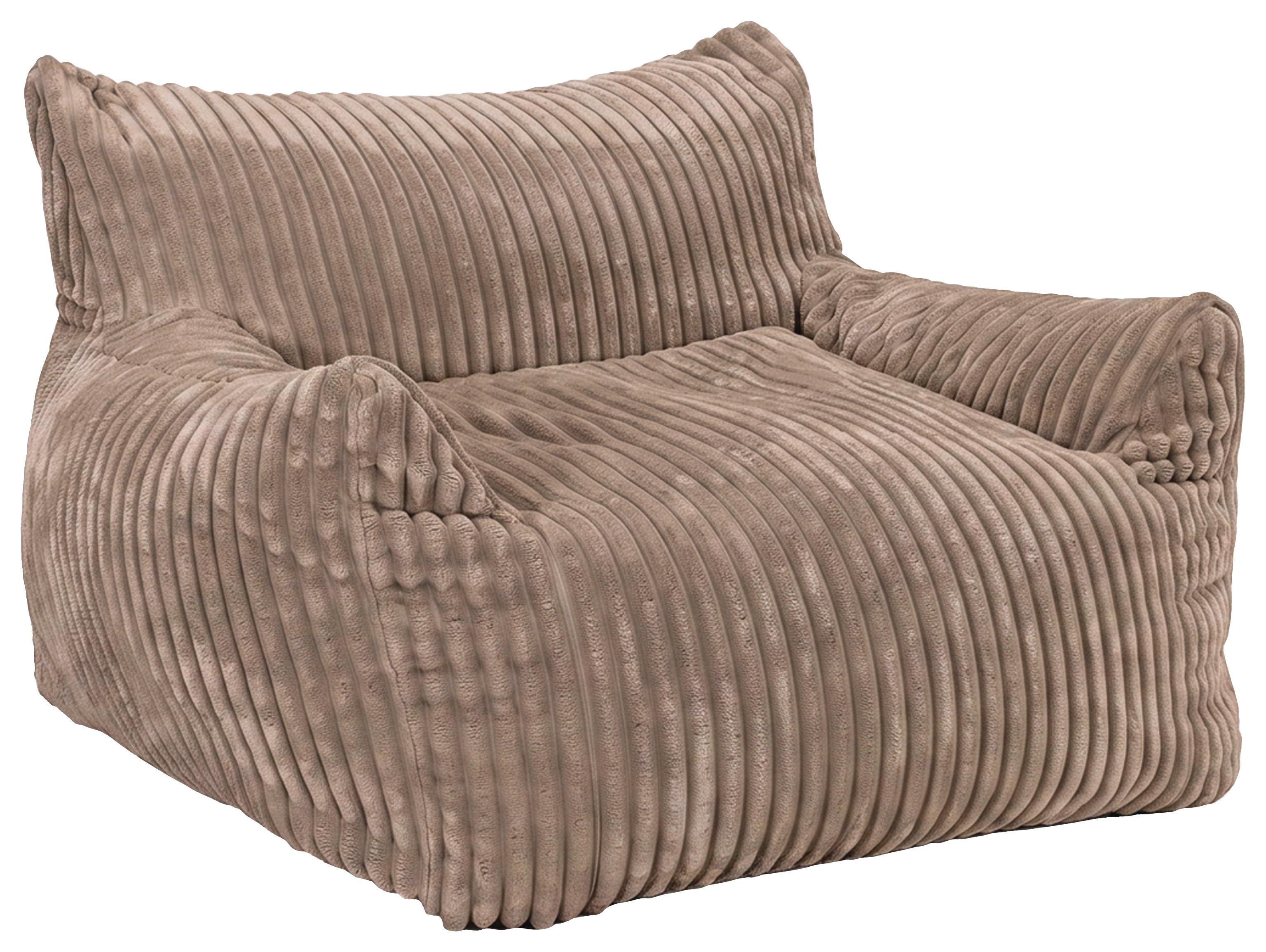 Sitzsack Nubo Cord braun, Indoor, B: 104cm - Braun, Basics, Textil (104/75/95cm)