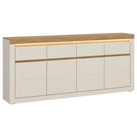 Vitrine Naxxar Eichefarben/kaschmir B: 194 Cm - Kaschmir/Eichefarben, Trend, Holzwerkstoff (194/89,3/39,6cm)