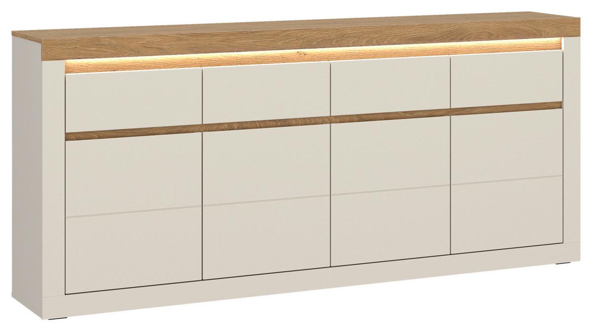 Vitrine Naxxar Eichefarben/kaschmir B: 194 Cm - Kaschmir/Eichefarben, Trend, Holzwerkstoff (194/89,3/39,6cm)