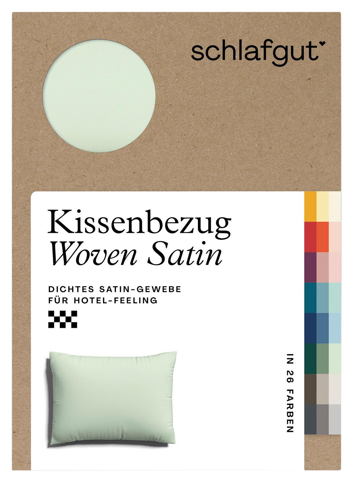 Kopfpolsterbezug Woven Satin - Hellgrün, Basics, Textil (70/90cm) - Schlafgut