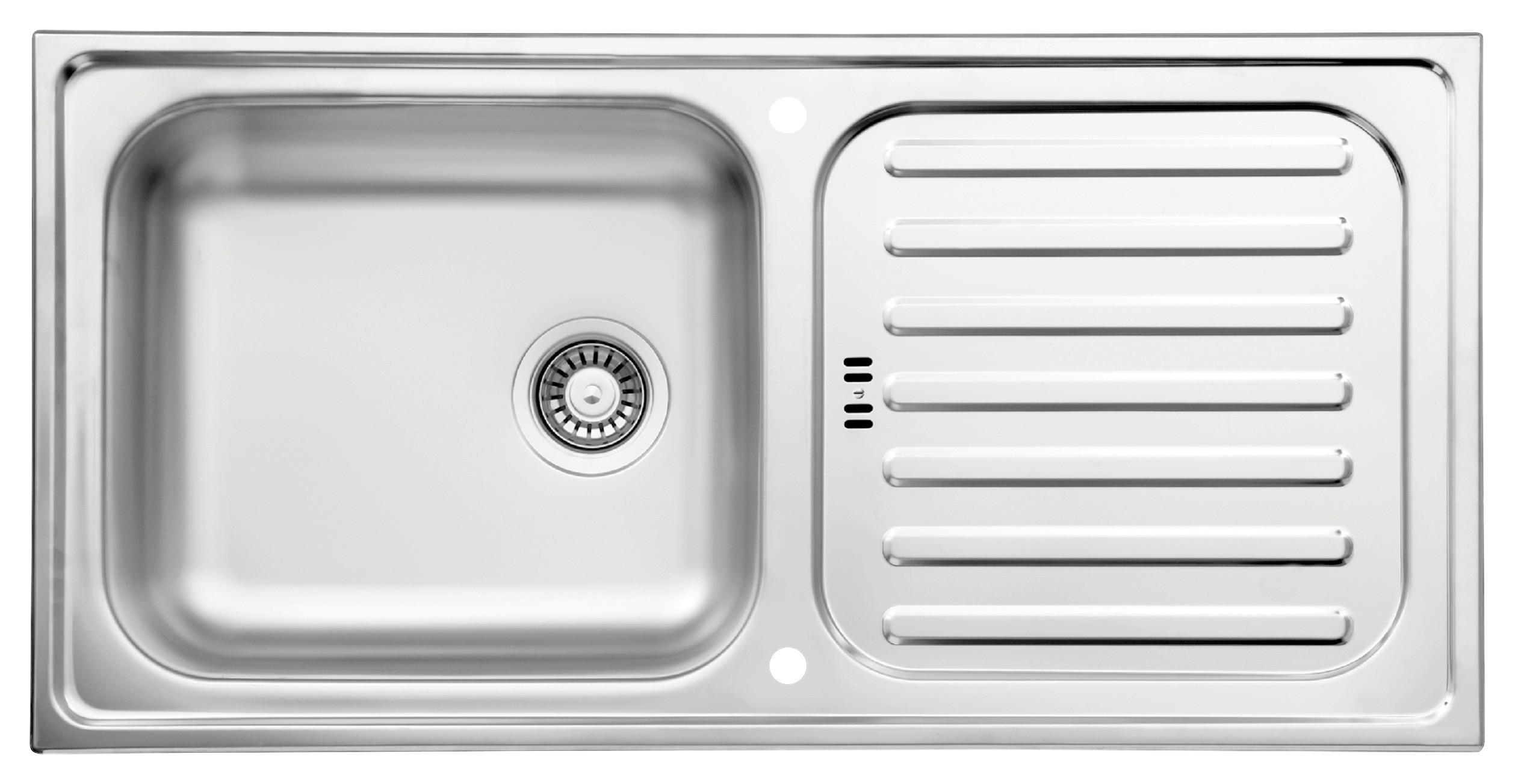 Spüle Edelstahl 100x17,5 cm - Edelstahlfarben, Basics, Metall (100/17,5/50cm) - Respekta