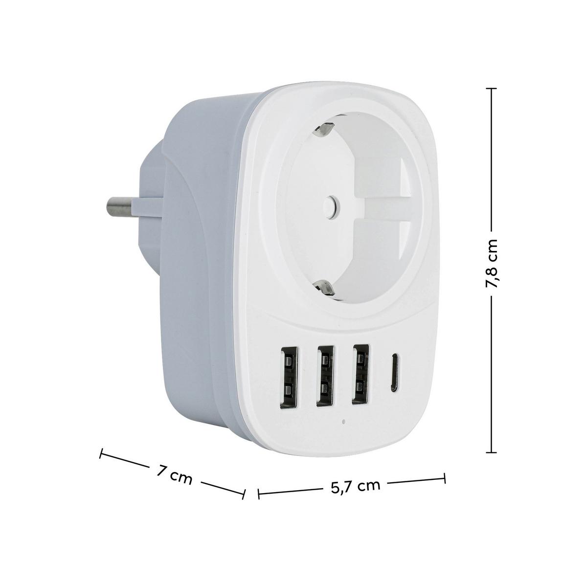 ROZBOČOVACÍ ADAPTÉR DO ZÁSUVK ALRO - biela, Konventionell, kov/plast (8/6/8cm) - Mömax