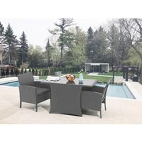 GARTENTISCHGRUPPE Schwarz 5-teilig - Schwarz, Design, Glas/Kunststoff - MID.YOU