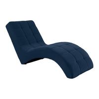 Relaxačné ležadlo LAVANDA, tmavomodrá, max. 120 kg - čierna/tmavomodrá, Modern, textil/plast (68/80/167cm) - Mömax