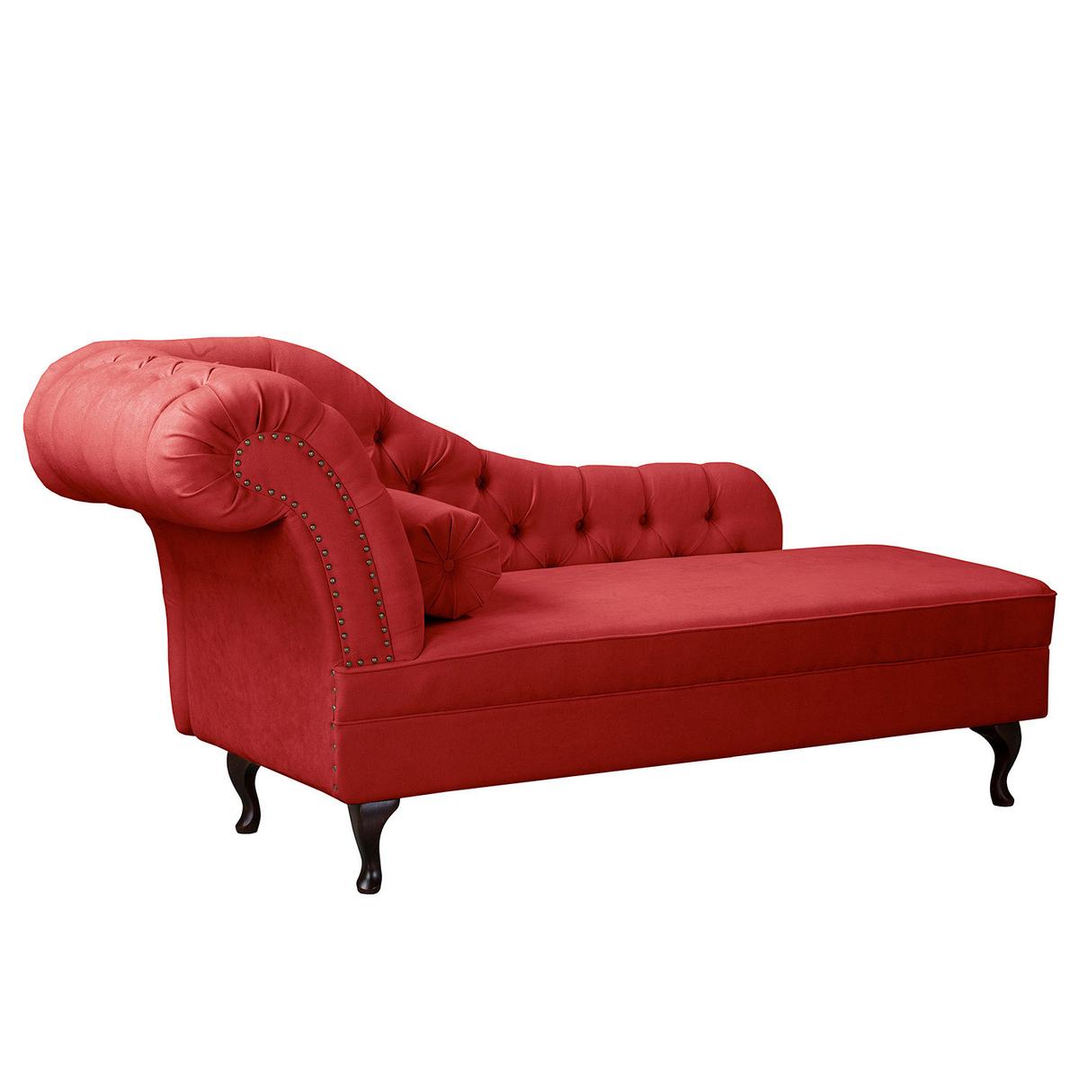 Récamiere Pako Rot B: 185cm - Rot/Braun, Design, Textil (185/93/75cm) - Livetastic