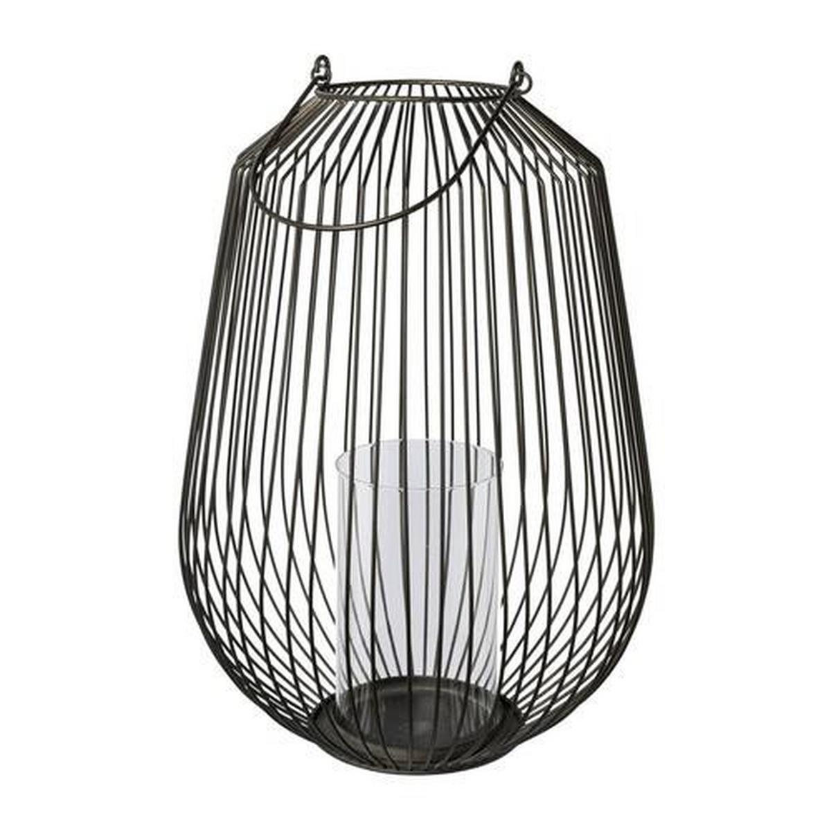 Windlicht Metall Schwarz Ø 35 cm - Schwarz, Basics, Metall (35cm) - P & B