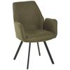 Armlehnstuhl Dalia - Schwarz/Grün, LIFESTYLE, Textil/Metall (59/88/62.5cm) - MID.YOU
