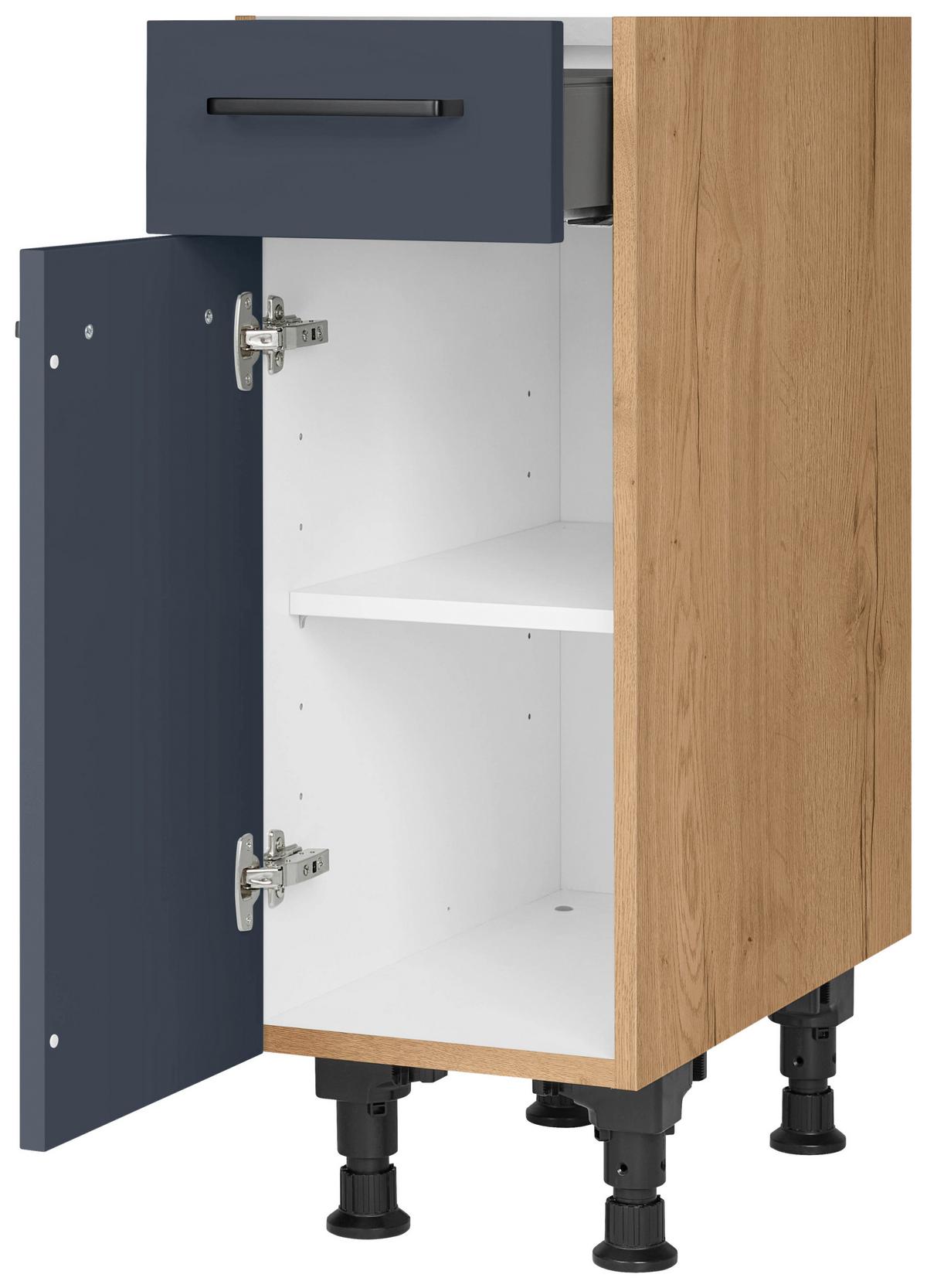 Schubkastenunterschrank Easytouch - Blau/Eichefarben, MODERN, Holzwerkstoff (30/87/56cm) - Nobilia