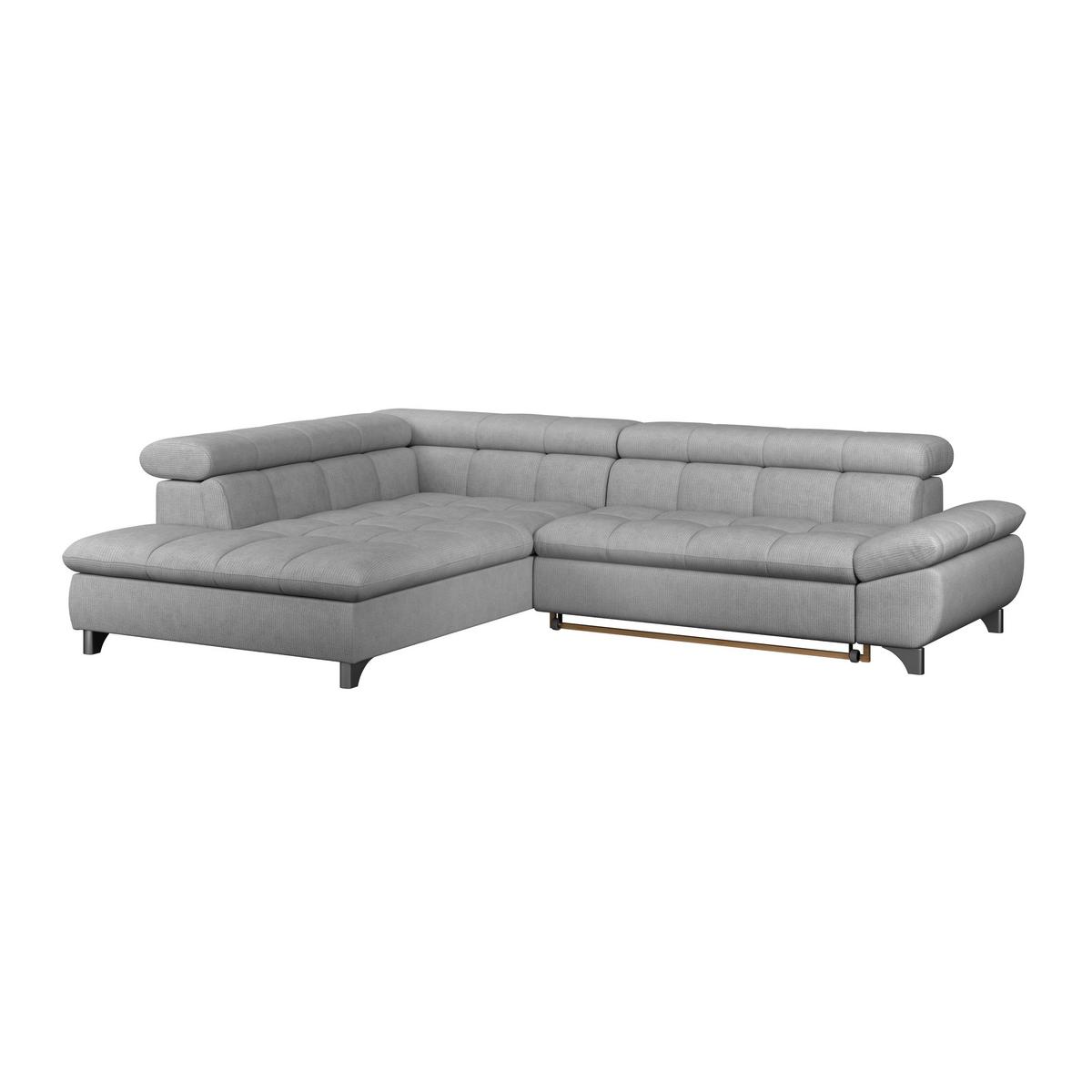 Ecksofa Gemini Grau, B: 234cm - Chromfarben/Dunkelgrau, KONVENTIONELL, Textil (234/312cm)