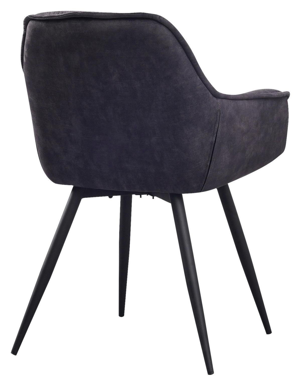 Stuhl-set Alan - Anthrazit/Schwarz, KONVENTIONELL, Kunststoff/Textil (54/86/53cm) - MID.YOU