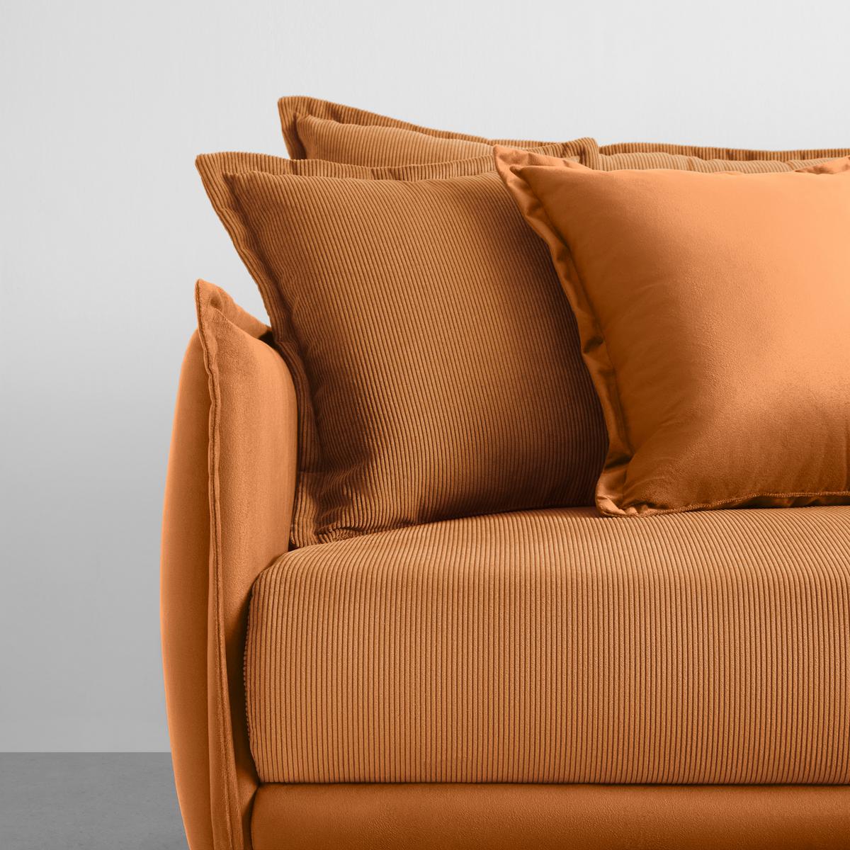 Rohová sedačka NUOVO, oboustranná, oranžová - oranžová/černá, Moderní, kov/textil (245/190cm) - Mömax