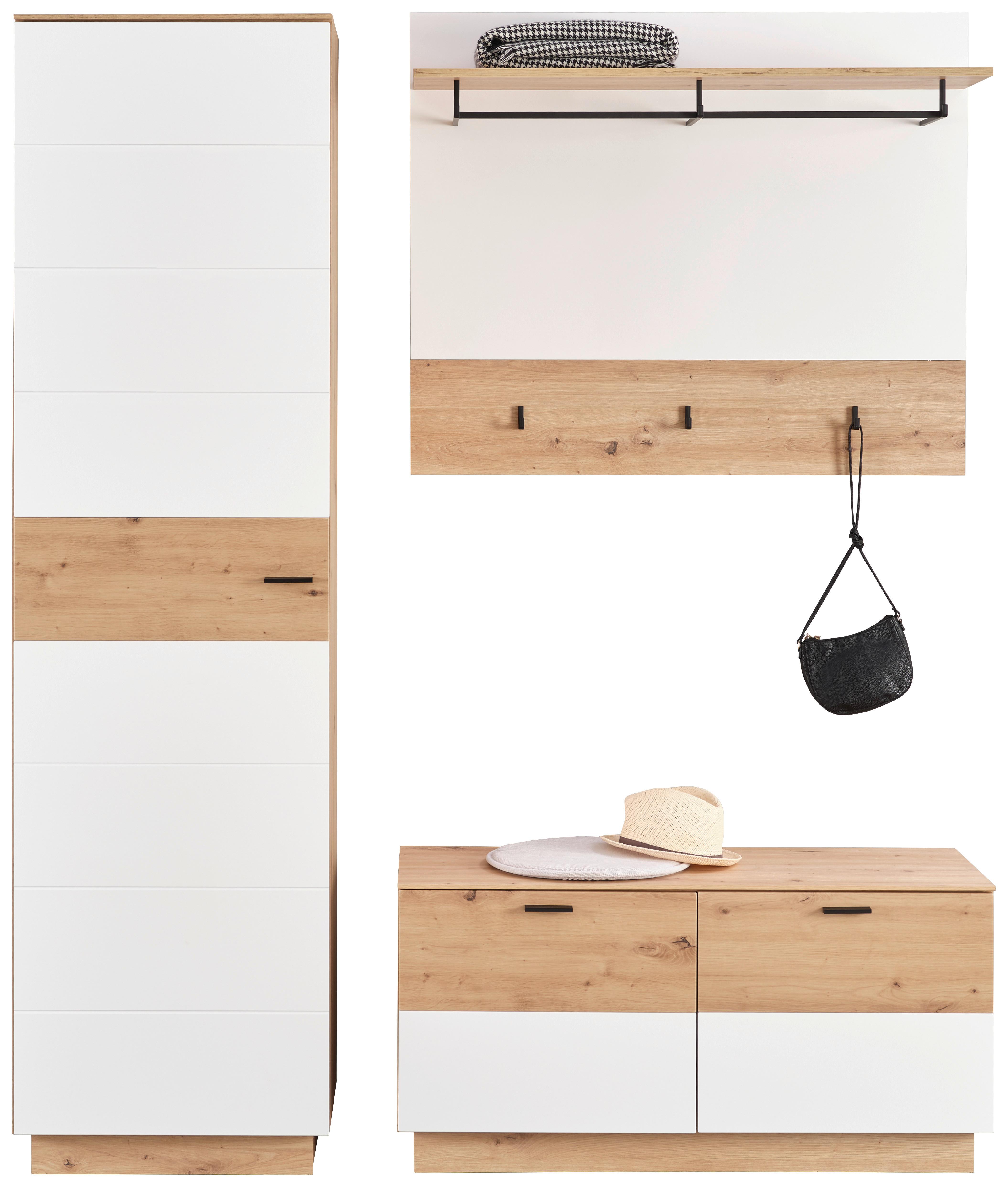 Garderobe Tonale 4, B:162,5 cm Artisan Eiche Dekor/Alpinweiss - Weiß/Eiche Artisan, KONVENTIONELL, Holzwerkstoff (162,5/207,4/40cm)