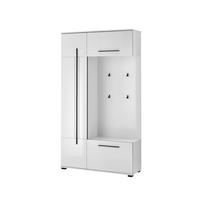 GARDEROBE Cantara Weiß/Weiß HG B: 111cm - Weiß Hochglanz/Weiß, MODERN, Holzwerkstoff (111/201/39cm) - MID.YOU