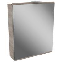Spiegelschrank Lima Mit Led 1-Türig Bxhxt: 60x73x15,5 Cm - Eschefarben, MODERN, Glas/Holzwerkstoff (60/73/15,5cm) - MID.YOU