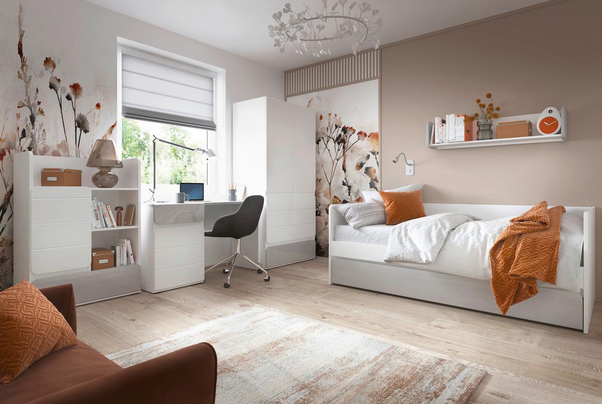 Komoda FLEXI barva bílá/šedá - šedá/bílá, Moderní, kompozitní dřevo/plast (126/77/41,6cm) - Premium Living