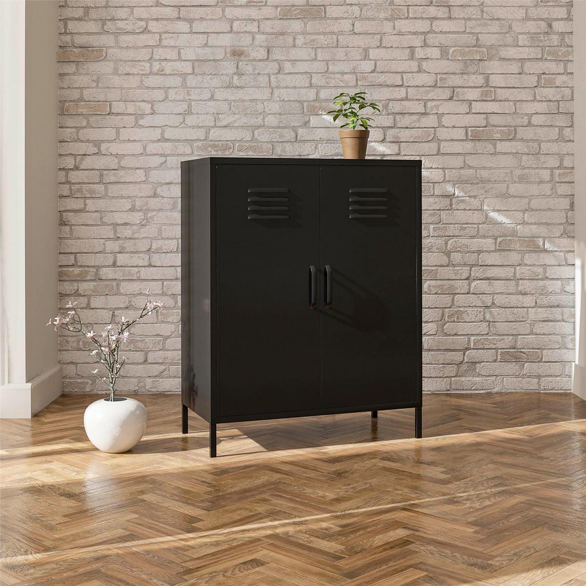 Sideboard Mission District Schwarz B: 40cm - Schwarz, Design, Metall (40/102/80cm) - MID.YOU