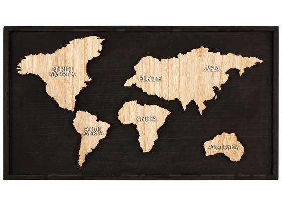 Nástenná Dekorácia Continent - prírodné farby/čierna, drevo (80l) - Mömax modern living Nástenná Dekorácia Continent - prírodné farby/čierna, drevo (80l) - Mömax modern living
