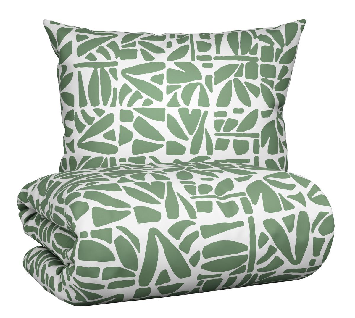 Povlečení Britta, 70/90 140/200cm - bílá/zelená, Moderní, textil (140/200cm) - Mömax